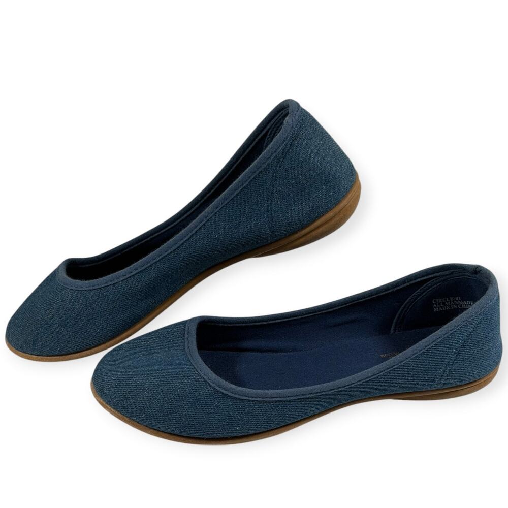 Rouge Helium Circle Ballet Flat, Blue, Synthetic, Women's 7.5